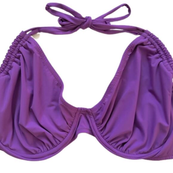 Seatop Bikini Top Swim Purple Halter Neck Underwire Adjustable Bikini Top Size H - Picture 5 of 13